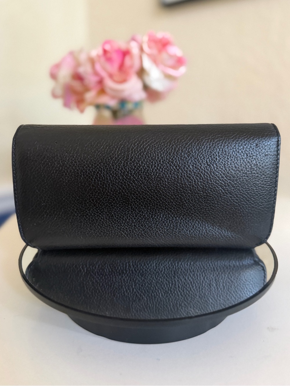 Balenciaga Cash Long Bifold Wallet Black Logo Clutch Grained Calfskin Leather - Picture 8 of 16